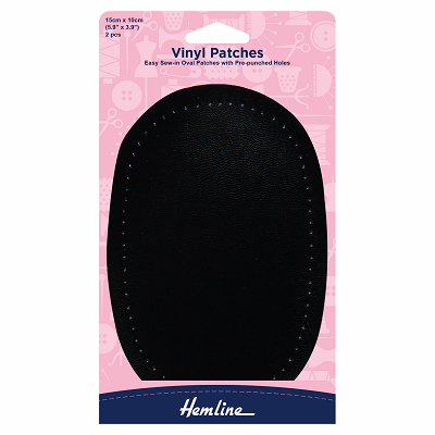 H699.L.BLK Black Vinyl - Sew On Patches..